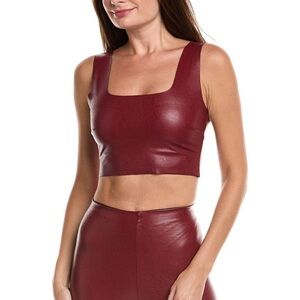 Commando Faux Leather Crop Top in Garnet XS - NWT